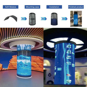 Linh hoạt trong nhà/ngoài trời <span class=keywords><strong>LED</strong></span> hiển thị Module cong hình trụ quảng cáo Màn hình <span class=keywords><strong>LED</strong></span> cho cửa hàng bán lẻ hoạt hình - Product Image 3