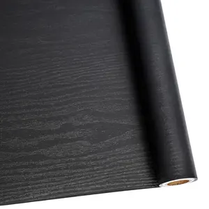 黑木纸自粘可拆卸式木皮贴墙纸用于家具表面易于清洁