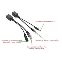 Doonjiey 2pcs RJ45 PoE Adapter Injector Splitter Cable Kit Passive DC Male LAN Ethernet Power for IP Communication Cables