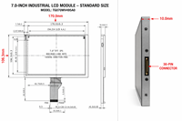 Modul LCD IPS 7.0 Inci Tangguh 800x480 450 Nits LVDS 30 PIN Layar Anti-EMI Shielding Lampu Latar LED Terintegrasi HMI Industri