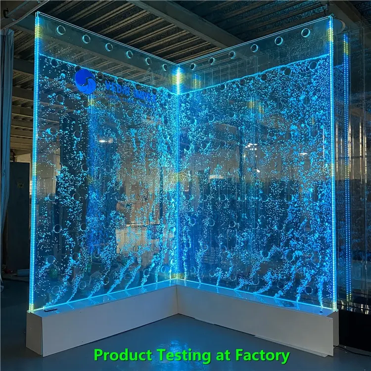 Parede de bolha de água LED personalizada com fonte de água cascata digital e divisória de quarto