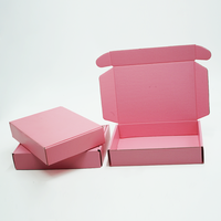 Boîte d'emballage rose avec Logo imprimé, taille personnalisée, boîtes d'emballage en carton ondulé, partie d'ordinateur, pour le courrier, 5 unités