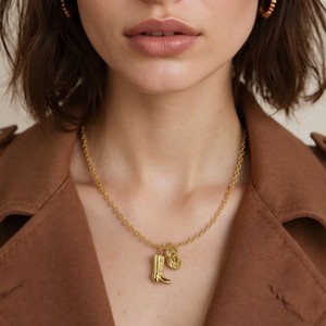 European American Boot Pendant <b>Titanium</b> Steel Necklace For Women 18k Gold Plated Clavicle <b>Chain</b> Party Fashion Jewelry - Product Image 2