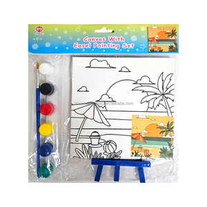 Ensemble de peinture <span class=keywords><strong>acrylique</strong></span> de papeterie d'art scolaire de haute qualité avec des planches de toile appropriées pour la peinture des enfants - Product Image 1