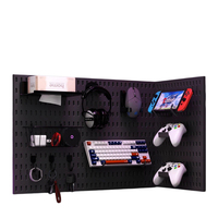 Panneau de rangement multifonctionnel pour jeux vidéo sans perçage, organisateur mural pour une utilisation facile et une solution de rangement pour salle de jeux