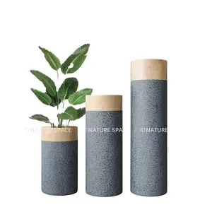 5 Sizes Tallsummery Flower Pots Grain High-end Floor Vase Home Decoration Outdoor Planters with Wood Carton Modern Plant Pot