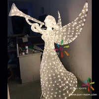 Luz Decorativa Navideña de Ángel con Marco de Hierro 3D de Alta Calidad, Compatible con CA 85-265V, Longitud de 2 Metros