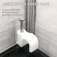 RUNBO Serre-câbles électriques 22 mm, clips circulaires en plastique avec clou en acier