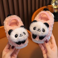 Chaussures antidérapantes chaudes et douces de dessin animé de panda pantoufles à fourrure pour tout-petits chaussures de maison en fourrure pantoufles de panda pour enfants