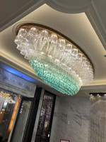 Lustre de Plafond de Grande Lampe Ovale en Cristal Personnalisable pour Hôtels Clubs KTV Lobbies et Couloirs Éclairage Intérieur