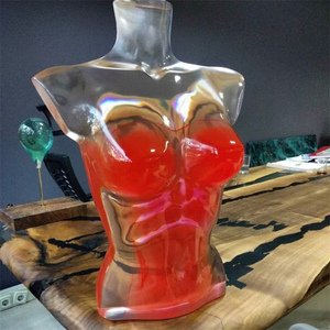 Modern sanat tarzı ev dekor yeni varış temizle reçine İnsan kristal heykel zarif desenli tasarım - Product Image 6