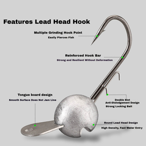 3.5-10g đá dưới Jig đầu với chống snag môi bảo vệ cao cấp câu cá móc cho bassperch & Trung Quốc Cá Rô - Product Image 5