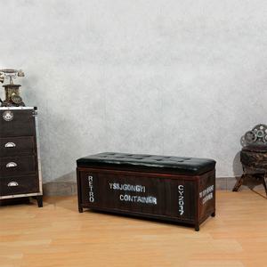 Panca in pelle Vintage europea panca per scarpe multifunzione pouf sgabello contenitore contenitore creativo sgabello negozio di abbigliamento - Product Image 6