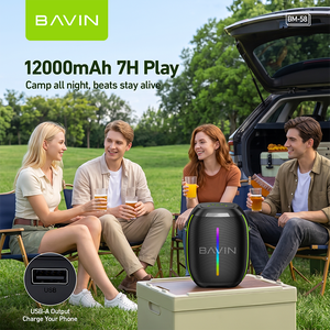 Altavoz de Karaoke Portátil BAVIN BM58 de 250W, Micrófono Inalámbrico, 12000mAh, Luz RGB <span class=keywords><strong>para</strong></span> Fiestas al Aire Libre, Correa <span class=keywords><strong>para</strong></span> el Hombro, Linterna - Product Image 4