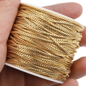 Cadena Cubana Plana de Acero Inoxidable de 1.8mm, Chapada en Oro, para Hacer Pulseras y Collares - Product Image 3