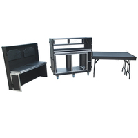Station de travail mobile pour diffusion audiovisuelle avec table pliable et tabouret pour la production vidéo en direct