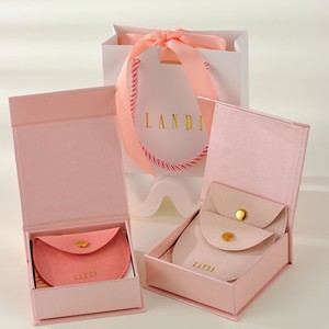 Microfiber Oval Metal Buckle Bag Jewelry Packaging Set Magnetic Box <b>Paper</b> Drawer Slid Box Custom Logo Jewelry Gift Pouches - Product Image 4