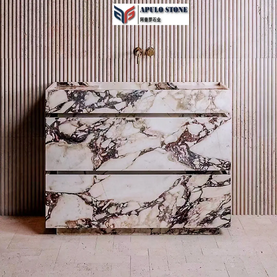 White and purple marble low price 60x60cm 120x60cm Calacatta white natural stone Purple marble tile