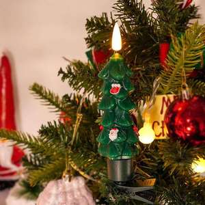 Bougies LED blanches réalistes vert sauge, longues et coniques, en cire de paraffine, écologiques, pour la décoration intérieure, Noël et les fêtes - Product Image 5