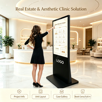 Affichage vertical tactile capacitif de 50 pouces, écran 4K UHD sur pied, haut-parleurs stéréo intégrés