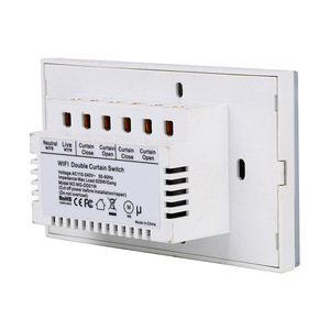 US Standard Touch Glass Panel Double Key Rideau Switch Smart Life Tuya App <span class=keywords><strong>WiFi</strong></span> Commande Vocale Domotique Smart Wall Switch - Product Image 4
