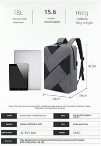 Mejora tu Estilo con la Última Mochila Crossborder Trio 2023 de Gran Capacidad con Carga USB, Versátil para el Trabajo y los Viajes - Product Image 4
