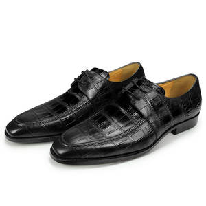 Nouvelle mode chaussures de bureau en cuir pour hommes Logo personnalisé imprimé <span class=keywords><strong>Derby</strong></span> Oxfords <span class=keywords><strong>bleu</strong></span> noir à lacets bureau usage quotidien en cuir véritable - Product Image 6