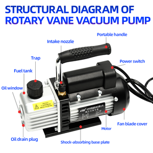 גבוה 7.2m 3/h hvac-שלב יחיד מיני משאבת ואקום ac משאבת שלב כפול עם בקרת טמפרטורה - Product Image 5