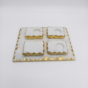 Professional Luxury Home Decor Handmade Eco-friendly Marble <b>Tea</b> <b>Light</b> <b>Christmas</b> Candle Holder Platter for Home Wedding Office - Product Image 1