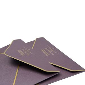 Porte-cartes de vœux en papier cartonné doré de luxe personnalisé, plié en trois, format C6, pour invitation de mariage - Product Image 6