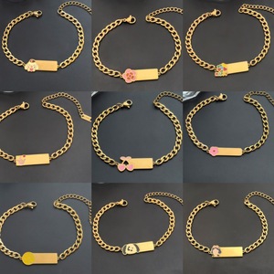 Gelang Kartun Personalisasi Baja Anti Karat Lapisan PVD 18K Ukiran Laser Kustom Perhiasan yang Dapat Disesuaikan untuk Balita - Product Image 2