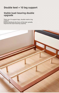 Liquidación de Almacén, Precio Bajo, Cama de Madera Maciza con Estructura de Madera de Boj, S-C-038, Cama de Madera Maciza con Estructura de Madera de Boj, Cuero Nappa Ecológico - Product Image 5