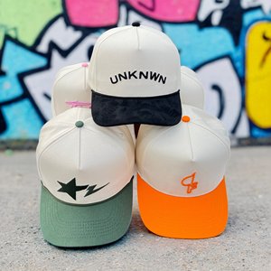 Casquette de baseball sportive bicolore à 5 panneaux avec visière incurvée, broderie personnalisée du logo pour hommes et femmes, vente en gros - Product Image 4