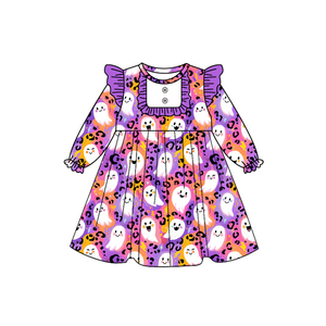 Vente en gros Ensemble de vêtements à manches longues personnalisé pour petite fille imprimé citrouille Pyjama d'automne pour enfants - Product Image 2