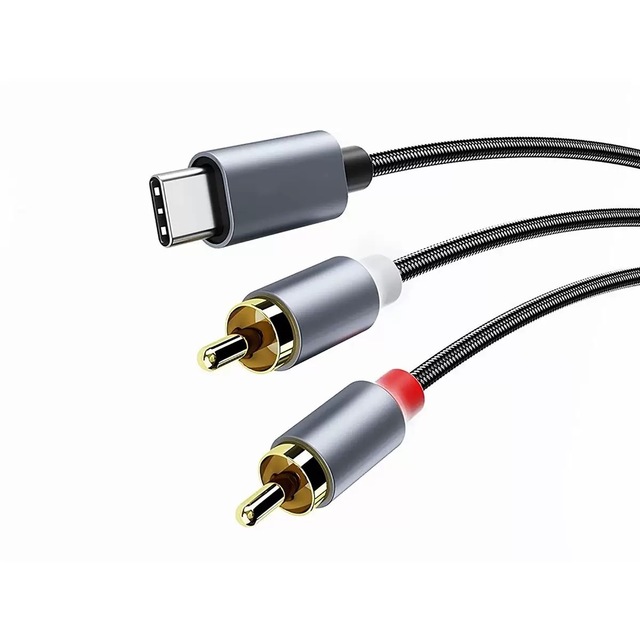 24Bits 96Khz DAC USB C to RCA Type-C to 2 Male Y RCA Splitter RCA to USB C for iPhone Theater DVD Amplifier Speaker Car Stereo