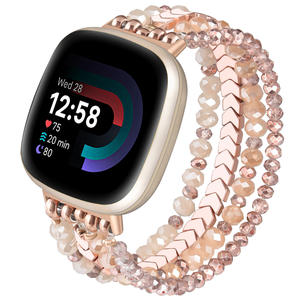 Nouveau <span class=keywords><strong>bracelet</strong></span> de luxe respirant pour <span class=keywords><strong>femme</strong></span>, <span class=keywords><strong>bracelet</strong></span> élastique à perles pour <span class=keywords><strong>bracelet</strong></span> de montre intelligente Ultra 9 IWatch Series <span class=keywords><strong>7</strong></span> 6 5 4 - Product Image 2