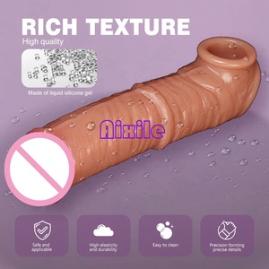 Manchon réaliste en silicone pour pénis, extenseur <span class=keywords><strong>de</strong></span> pénis, gaine pour pénis, jouet pour adultes, manchon d'extension pour hommes, jouets sexuels pour hommes et couples - Product Image 2