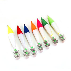 Tessuto pesca gamberi rivestiti Multi colore luminoso calamaro amo esche esche da pesca calamaro fluorescente calamaro con amo da pesca - Product Image 6