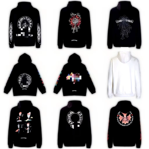 Sudadera con capucha de algodón puro de rizo con cremallera, estilo urbano, de marca de moda para <span class=keywords><strong>comercio</strong></span> exterior, con letras, para otoño, en stock. - Product Image 3