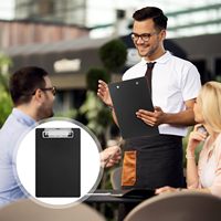 Porte-documents avec porte-stylo, noir, en plastique, format A4, avec clip, pour suspendre, pour enseignants et étudiants, fournitures de bureau
