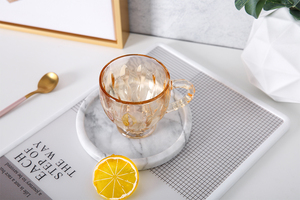 Original Creative Sodalime Glass Tea Coffee <strong>Cup</strong> and Saucer Glass <strong>Cup</strong> <strong>Set</strong> With Handle - Product Image 4