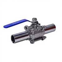 Vannes de régulation manuelles, vanne à bille pour systèmes de tuyauterie industriels, vanne à bille en acier inoxydable DN10-DN100