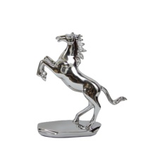 Figurine de cheval en résine argentée électroplaquée Art Déco de luxe - Statue d'animal artistique pour décoration de mariage et de maison, objet de collection