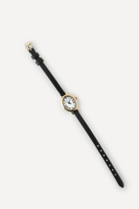 Montre-bracelet classique en cuir GBHW Ellipse, or noir, montre à quartz, boîtier en acier inoxydable de luxe, élégante montre de mode - Product Image 3