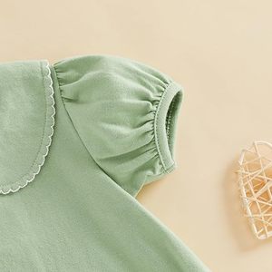 Body de Verano para Bebés Niñas, Transpirable, Suave, con Cierre de Botones, Manga Corta, Estilo Burbuja - Product Image 4