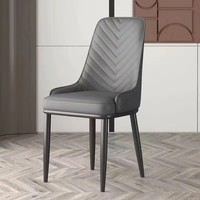 Nouvelle Chaise de Salle à Manger Moderne Minimaliste avec Cadre Métallique et Dossier, Design Luxe Léger, Idéale pour Restaurant et Bar à Vin Tendance