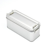 Boîte en fer blanc rectangulaire avec fermoir RTS pour biscuits et pâtisseries, boîte de rangement pour gâteau à l'ananas, boîte cadeau, conteneur scellé, boîte à biscuits vide