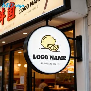 Enseigne Lumineuse LED Ronde Double Face Étanche pour Extérieur, Cadre en Métal Doré de Luxe, Logo Mural Personnalisé Imprimé en 3D pour Salon de Beauté - Product Image 3