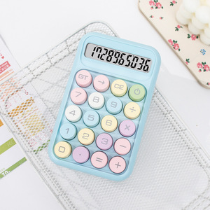 Calculadoras mecánicas de gran venta, pantalla LCD de 12 dígitos, botón redondo, calculadora de escritorio de colores bonitos para oficina y escuela, 2 unidades, 2 unidades - Product Image 2