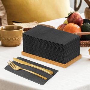 सुरुचिपूर्ण पूर्व मुड़ा चाकू फोर्क पाउच कस्टम पेपर नैपकिन ऊतक शादी कॉकटेल नैपकिन धूल मुक्त नैपकिन - Product Image 4